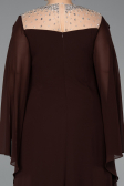 Robe De Soirée Grande Taille Longue Mousseline Brun ABU6068
