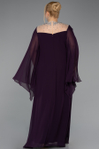 Robe De Soirée Grande Taille Longue Mousseline Violet Foncé ABU6068