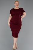 Robe De Soirée Grande Taille Midi Rouge Bordeaux ABK2535