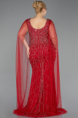 Robe De Soirée Grande Taille Pierreux Longue Rouge ABU5752