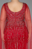 Robe De Soirée Grande Taille Pierreux Longue Rouge ABU5752