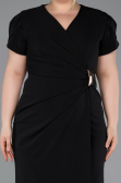 Robe de Soirée Grande Taille Midi Noir ABK2610