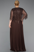 Robe de Soirée Grande Taille Longue Mousseline Brun ABU6012
