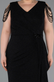 Robe De Soirée Grande Taille Longue Noir ABU5731
