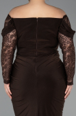 Robe de Soirée Grande Taille Longue Brun ABU6069