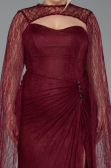 Robe De Soirée Grande Taille Longue Dantelle Rouge Bordeaux ABU6070
