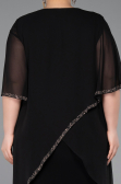 Robe De Invitation Grande Taille Midi Mousseline Noir ABK2600