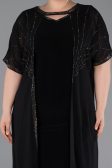 Robe Grande Taille Midi Noir ABK2596