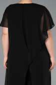 Robe De Invitation Grande Taille Longue Mousseline Noir ABT138