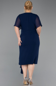 Robe De Invitation Grande Taille Midi Bleu Marine ABK2401