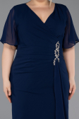 Robe De Invitation Grande Taille Midi Bleu Marine ABK2401