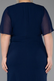 Robe De Invitation Grande Taille Midi Bleu Marine ABK2401