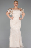 Robe Grande Taille Longue Perlé Beige ABU5948