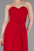 Robe de Soirée Longue Mousseline Rouge ABU4965