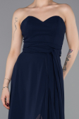 Robe de Soirée Longue Mousseline Bleu Marine ABU4965
