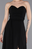 Robe de Soirée Longue Mousseline Noir ABU4965