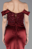 Robe de Soirée Longue Rouge Bordeaux ABU6078