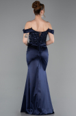 Robe de Soirée Longue Bleu Marine ABU6078