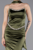 Robe de Soirée Longue Kaki ABU6079
