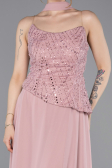 Robe de Soirée Longue Mousseline Poudre ABU6081