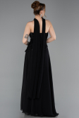 Robe de Soirée Longue Mousseline Noir ABU6081