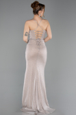 Robe de Soirée Longue Beige ABU6082
