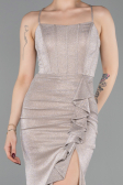 Robe de Soirée Longue Beige ABU6082