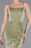 Robe de Soirée Longue Vert Huile ABU6082