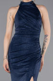 Robe de Soirée Longue Bleu Marine ABU6083