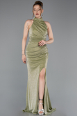 Robe de Soirée Longue Vert Huile ABU6083
