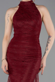 Robe de Soirée Longue Dantelle Rouge Bordeaux ABU6084