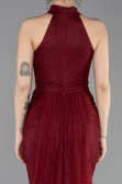 Robe de Soirée Longue Dantelle Rouge Bordeaux ABU6084