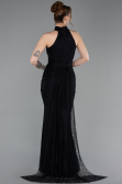 Robe de Soirée Longue Dantelle Noir ABU6084