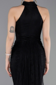 Robe de Soirée Longue Dantelle Noir ABU6084