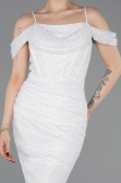 Robe de Soirée Longue Dantelle Blanc ABU6085