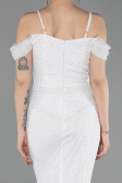 Robe de Soirée Longue Dantelle Blanc ABU6085