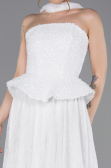 Tenue de Soirée Midi Dantelle Blanc ABK2613