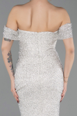 Robe de Soirée Longue Perlé Beige ABU6057