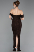 Robe de Soirée Longue Perlé Brun ABU6057