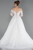 Robes de Mariage Longue Dantelle Blanc ABG194