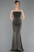 Robe de Soirée Longue Satin Kaki ABU6061