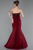Robe De Soirée Longue Rouge Bordeaux ABU5568