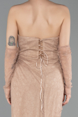 Robe de Soirée Longue Dantelle Cuivre ABU5770