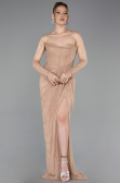 Robe de Soirée Longue Dantelle Cuivre ABU5770