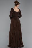 Robe de Soirée Longue Mousseline Brun ABU6088