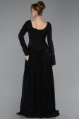Robe de Soirée Longue Mousseline Noir ABU6088