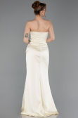 Robe de Soirée Longue Satin Jaune ABU6091