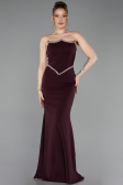 Robe Queue de Poisson Longue Couleur Cerise ABU6092