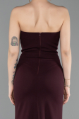 Robe Queue de Poisson Longue Couleur Cerise ABU6092
