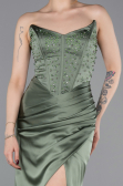 Robe de Soirée Longue Satin Turquoise ABU6091